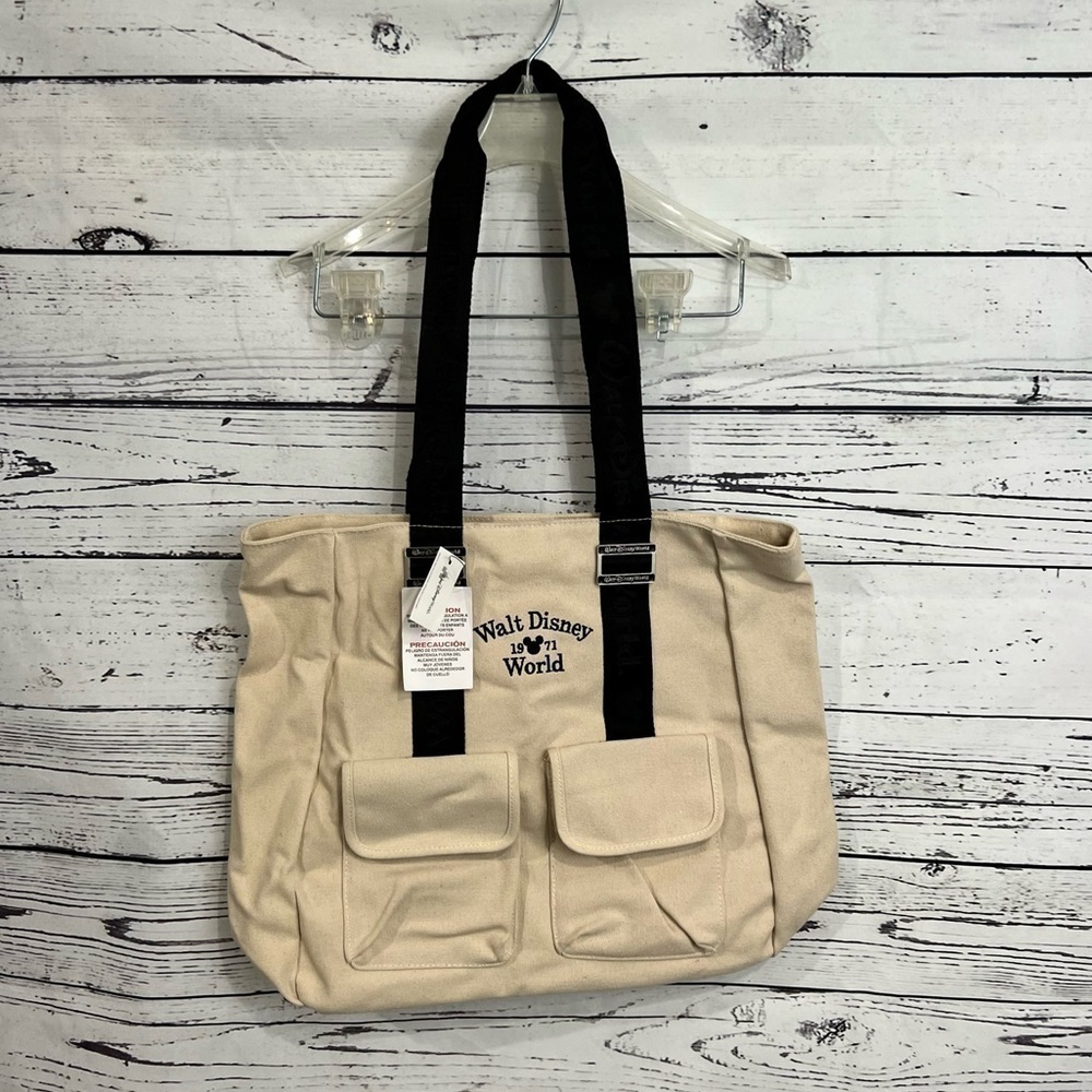 Walt Disney World Canvas Tote Bag 18"/16" new with tags vacation shoulder bag